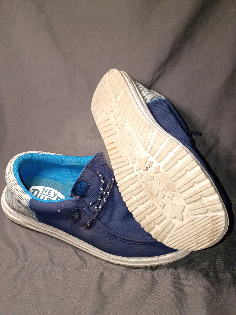 Hey Dude Navy and Light Blue Slip-On Loafers